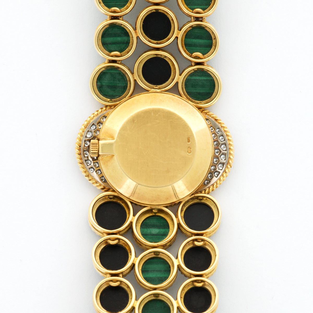 Patek Philippe Yellow Gold Onyx and Malachite Bracelet Watch