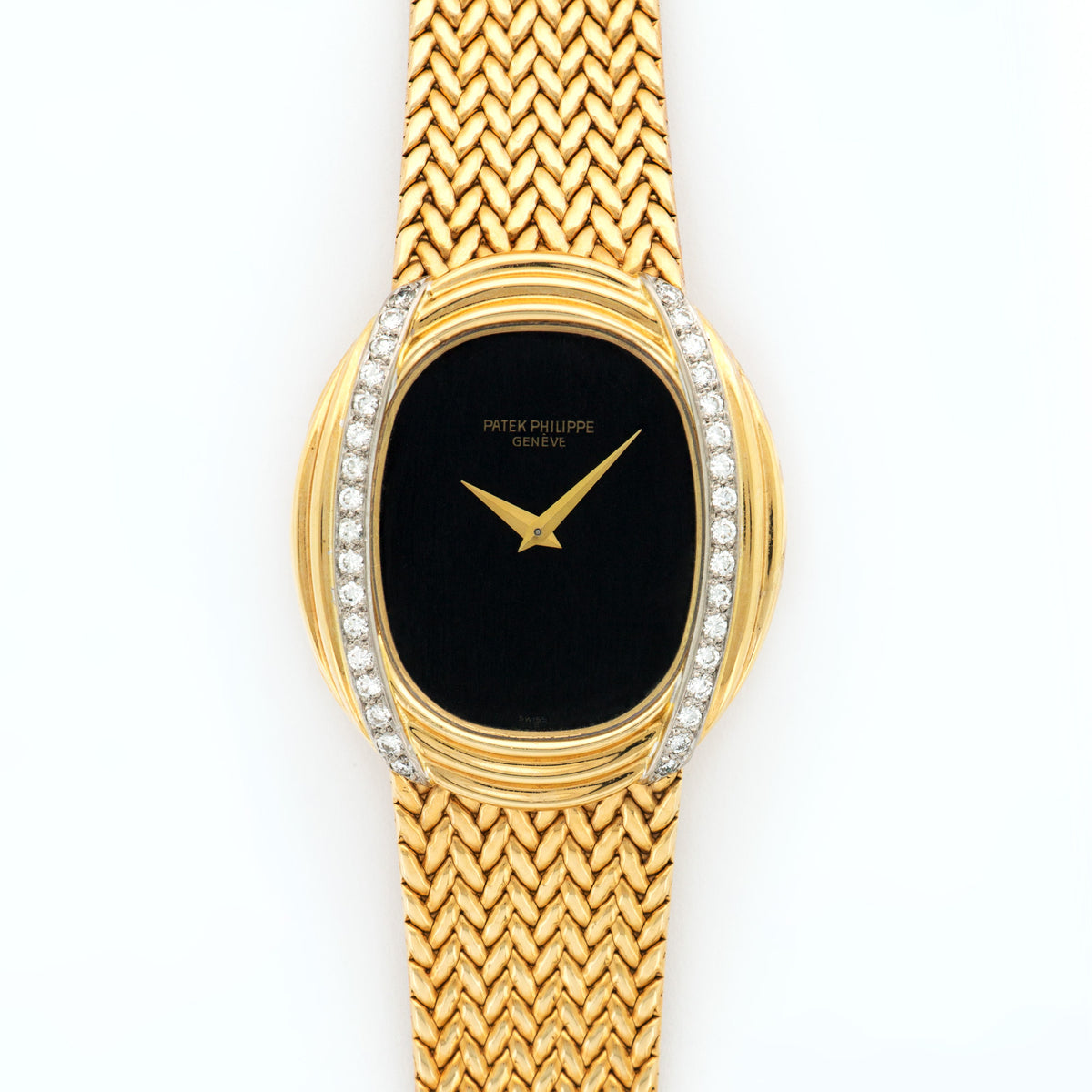 Patek Philippe Yellow Gold Diamond Onyx Bracelet Watch Ref. 4288