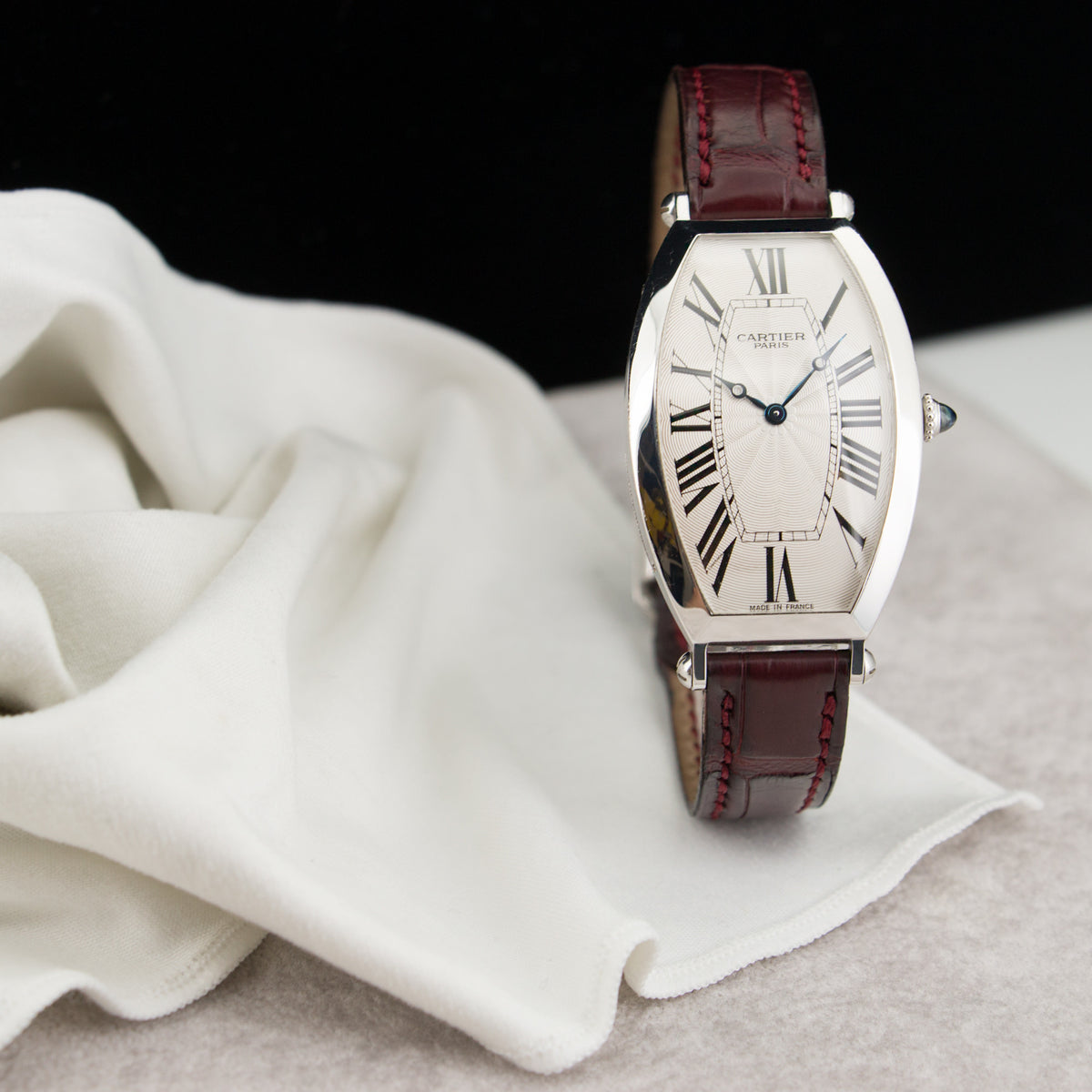 Cartier Platinum Tonneau Mechanique Watch Ref. 2435