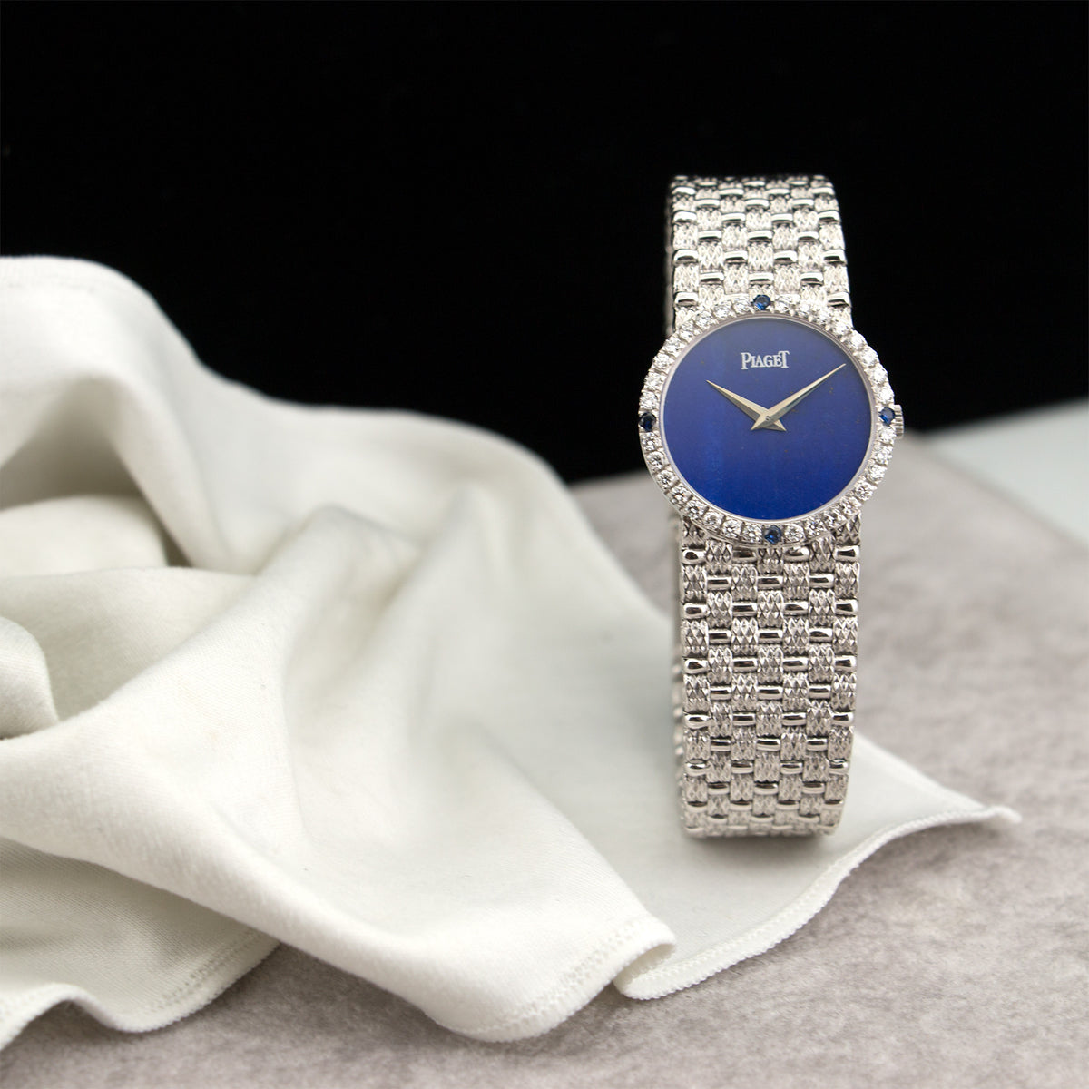 Piaget White Gold Lapis, Diamond, Sapphire Watch Ref. 9706