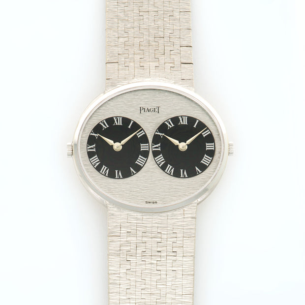 Vintage Piaget White Gold Dual Timezone Watch Ref. 612501