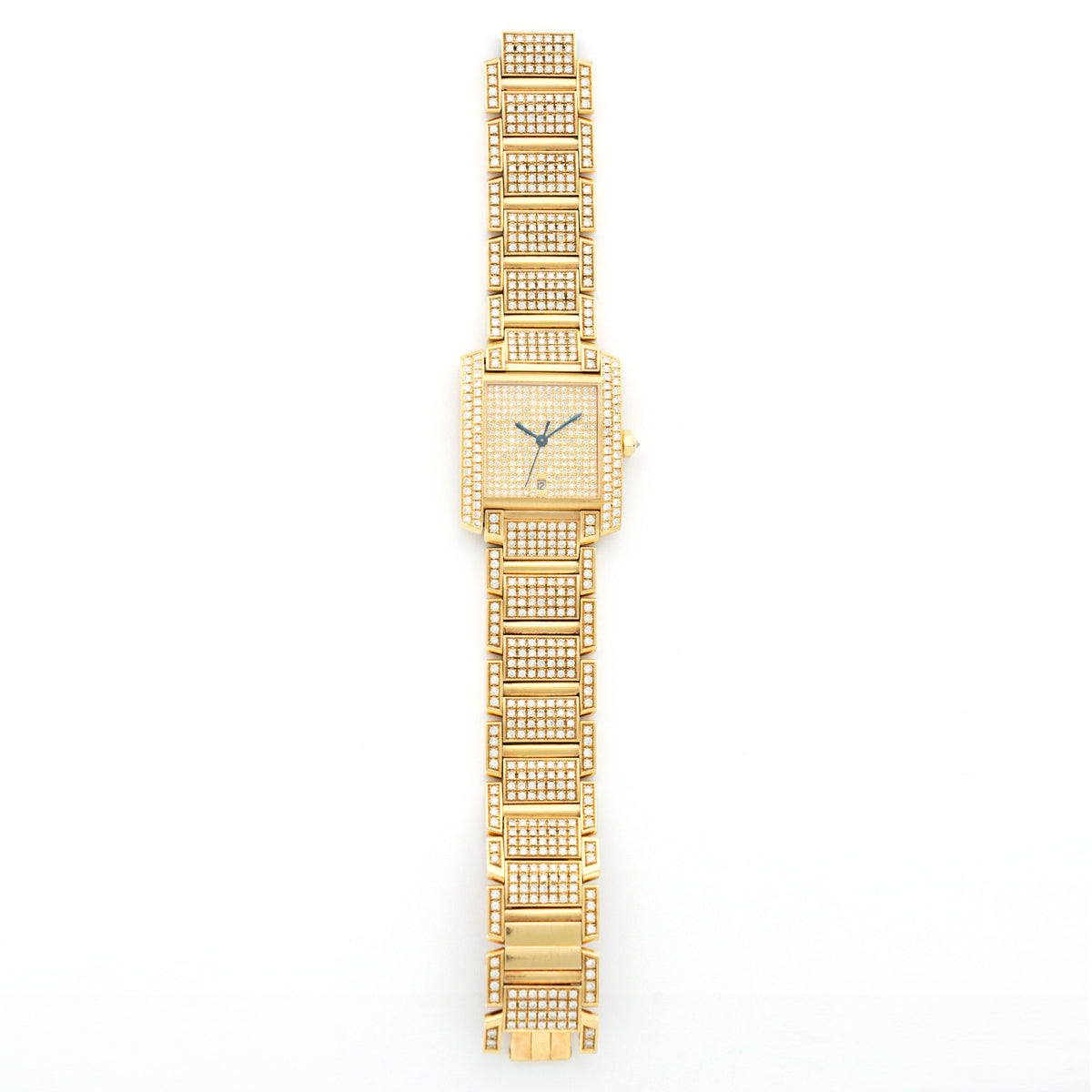 Cartier Tank Francaise Yellow Gold Full Diamond Watch