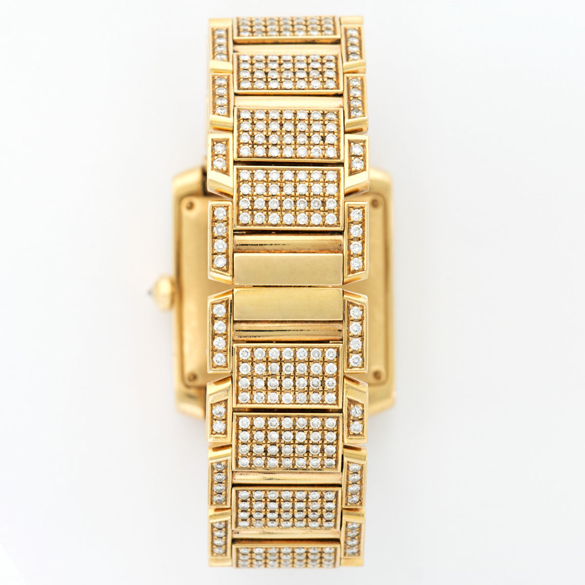 Cartier Tank Francaise Yellow Gold Full Diamond Watch