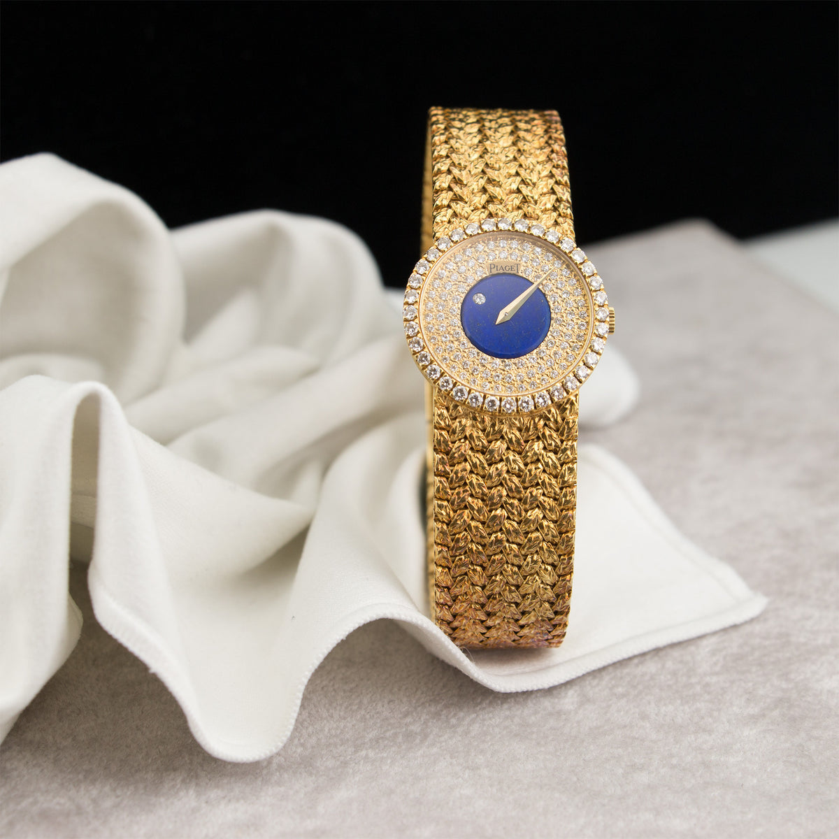 Piaget Yellow Gold Diamond Lapis Mystery Watch Ref. 9706